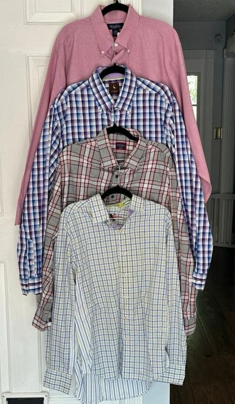 EUC LOT x 4 XL Long Sleeve Button Up Patterned Shirts Assorted Brands